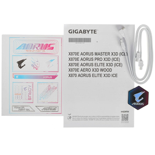 Материнская плата Gigabyte X870 AORUS Elite X3D Ice Socket-AM5 AMD X870 4xDDR5, 2xSATA3, RAID, 4xM.2, 2xPCI-E16x, 6xUSB3.2, 3xUSB3.2 Type C, HDMI, WiFi, 5Glan, ATX