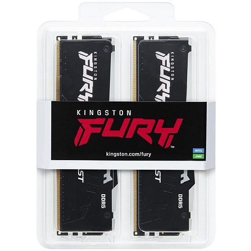 Модуль памяти DIMM 32Gb 2х16Gb DDR5 PC44800 5600MHz Kingston Fury Beast RGB Black (KF556C40BBAK2/32)
