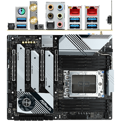 Материнская плата ASRock TRX40 Creator sTR4X AMD TRX40 8xDDR4, 8xSATA3, Raid, 3xM.2, 4xPCI-E16x, 6xUSB 3.1, 1xUSB3.1 Type C, Wi-Fi, 2xGLAN, eATX Ret
