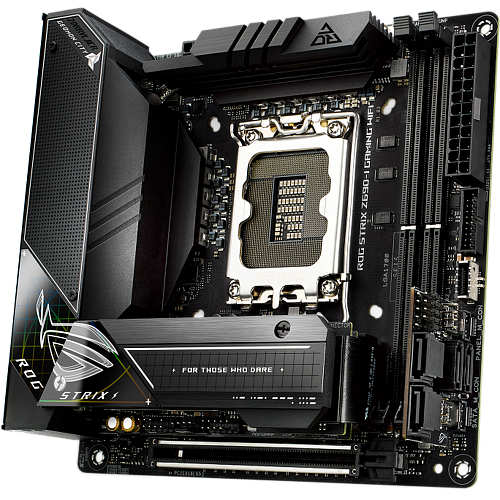 Материнская плата ASUS ROG Strix Z690-I Gaming WiFi Z690 Socket-1700 2xDDR5, 4xSATA3, RAID, 2xM.2, 1xPCI-E16x, 5xUSB3.2, 2xUSB3.2 Type C, HDMI, WiFi, 2.5Glan, mini-ITX