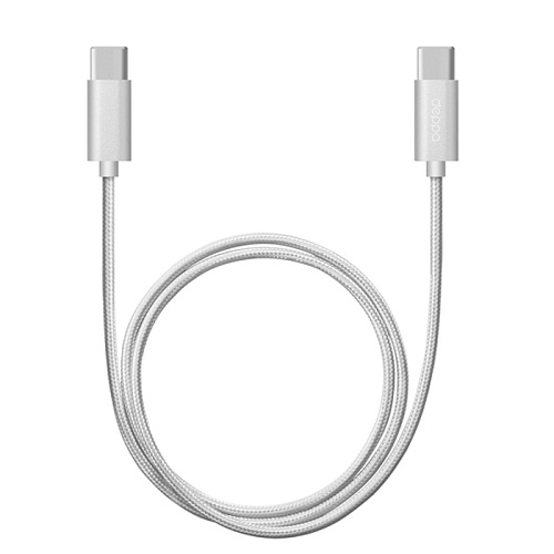 Кабель USB2.0 Type C-Type C 1.2m серебро Deppa (72246) алюминий/нейлон