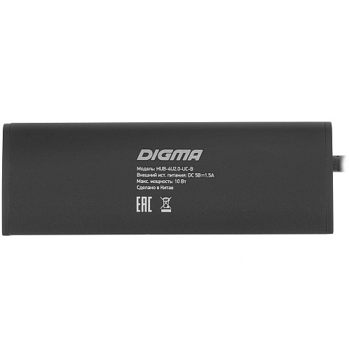 4-port Type-C Hub Digma HUB-4U2.0-UC-B черный