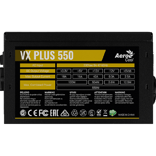 Блок питания 550W AeroCool VX Plus 550 УЦЕНКА