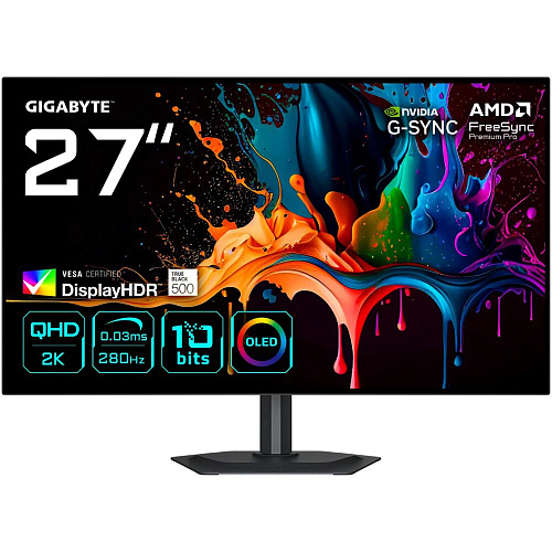 Монитор 27" Gigabyte MO27Q28G OLED 2560x1440 0.03ms HDMI, DisplayPort, USB Type-C