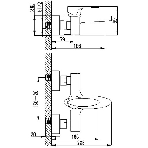 Смеситель для ванны Berholm Spark SPASB00B02