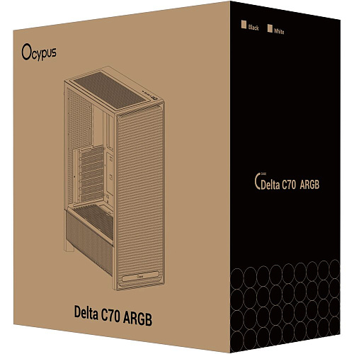 Корпус ATX Miditower Ocypus Delta C70 BK ARGB Black УЦЕНКА