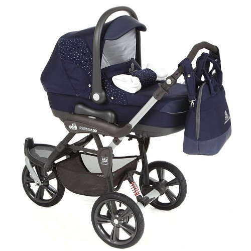 Коляска 3 в 1 Cam Cortina Evolution X3 Tris (синий/стразы)
