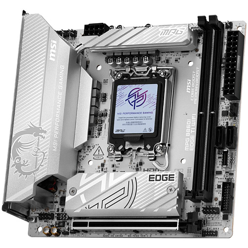Материнская плата MSI MPG B860I Edge Ti WiFi B860 Socket-1851 2xDDR5, 2xSATA3, RAID, 2хM.2, 1xPCI-E16x, 5xUSB3.2, 2xUSB3.2 Type C, DP, HDMI, WiFi, 5Glan, mini-ITX