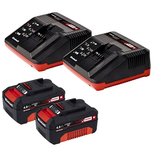 Аккумуляторная газонокосилка Einhell PXC GE-CM 43 Li M, 2х18B,BL,2х4.0Ач,2xЗУ,43см,63л,мульчирование 3413130