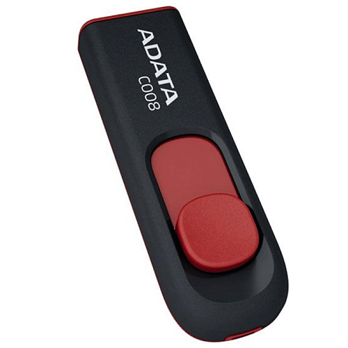 USB Flash накопитель 64GB A-Data C008 (AC008-64G-RKD) Red/Black выдвижной