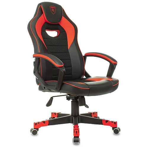 Кресло для геймера Zombie GAME 16 черный/красный эко.кожа/ткань крестов. пластик