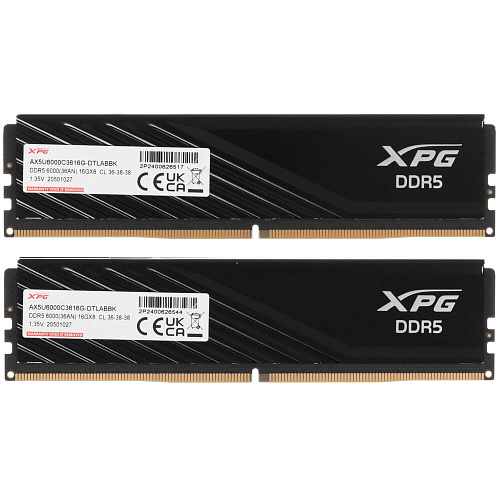 Модуль памяти DIMM 32Gb 2х16Gb DDR5 PC48000 6000MHz ADATA XPG Lancer Blade Black (AX5U6000C3616G-DTLABBK)