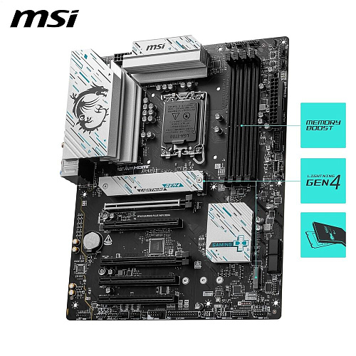 Материнская плата MSI B760 Gaming Plus WiFi DDR4 B760 Socket-1700 4xDDR4, 4xSATA3, RAID, 2xM.2, 5xPCI-E16x, 2xUSB3.2, 1xUSB3.2 Type C DP, HDMI, WiFi 2.5Glan, ATX
