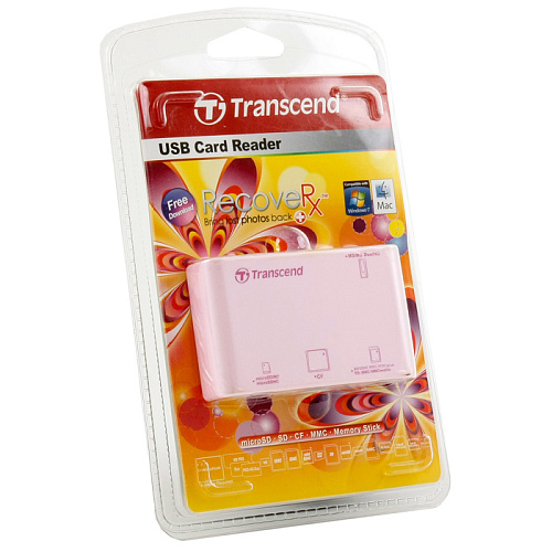 Card Reader Transcend All in 1 Multi Rose USB 2.0 SDHC (TS-RDP8R) Розовый