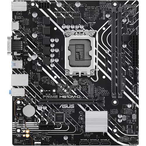 Материнская плата ASUS Prime H610M-D H610 Socket-1700 2xDDR5, 4xSATA3, 1xM.2, 1xPCI-E16x, 2xUSB3.2, 1xCOM, D-Sub, HDMI, Glan, mATX
