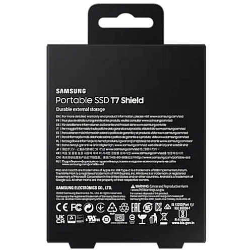 Внешний SSD-накопитель 4Tb Samsung T7 Shield MU-PE4T0S/WW (SSD) USB 3.2 Type C Черный УЦЕНКА