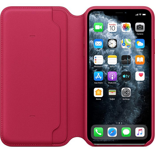 Чехол для Apple iPhone 11 Pro Max Leather Folio Raspberry