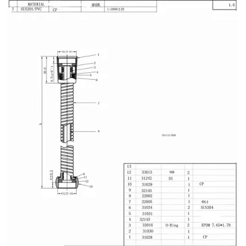 Душевой шланг Bravat P7234CP-RUS