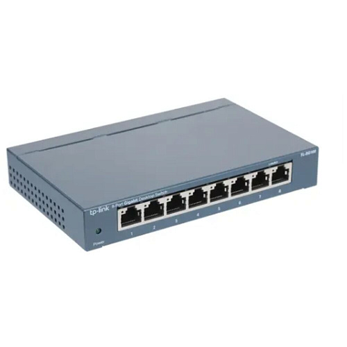 Коммутатор TP-LINK TL-SG108 неуправляемый 8x1000BASE-T, metal case