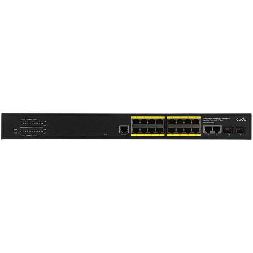 Коммутатор Cudy GS2018PS2-200W (L2) управляемый 16 портов 10/100/1000Мбит/с, 2SFP 16хPoE+ 200W