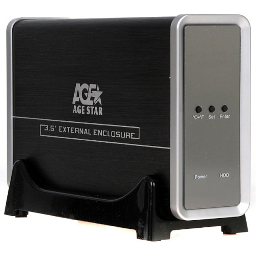 Корпус 3.5" AgeStar SCB3AH1T, SATA-USB2.0, eSATA