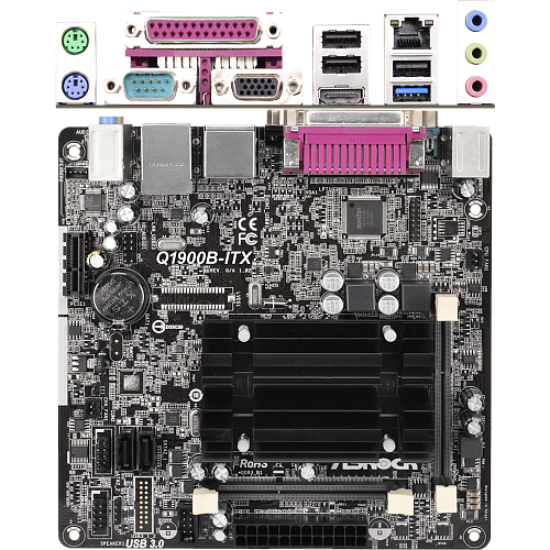 Материнская плата ASRock Q1900B-ITX Intel Celeron J1900, 2xDDR3 SO-DIMM GLan, mini-ITX Ret 