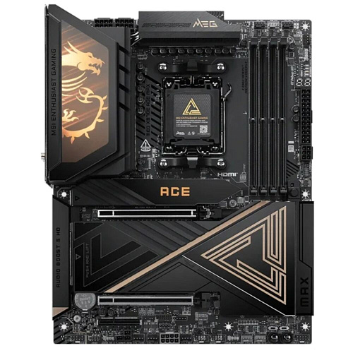 Материнская плата MSI MEG X870E Ace Max Socket-AM5 AMD X870E 4xDDR5, 4xSATA3, RAID, 5xM.2, 2xPCI-E16x, 9xUSB3.2, 4xUSB3.2 Type C, WiFi, HDMI, 10+5Glan, ATX Ret