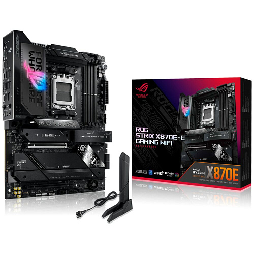 Материнская плата ASUS ROG Strix X870E-E Gaming WiFi X870E Socket AM5 4xDDR5, 4xSATA3, RAID, 5xM.2, 2xPCI-E16x, 9xUSB3.2, 4xUSB3.2 Type C, DP, HDMI, WiFi, 5Glan, ATX