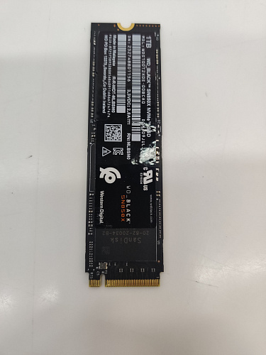 Внутренний SSD-накопитель 1000Gb Western Digital Black SN850X (WDS100T2X0E) M.2 2280 PCIe NVMe 4.0 x4 УЦЕНКА
