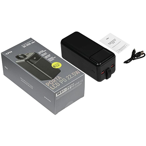 Внешний аккумулятор TFN Porta LCD PD 22.5W TFN-PB-315-BK 50000mAh Black