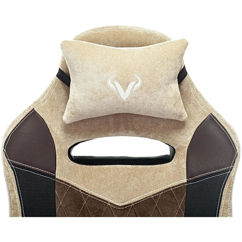 Кресло для геймера Zombie VIKING 6 KNIGHT Fabric коричневый/бежевый с подголов. крестов. металл