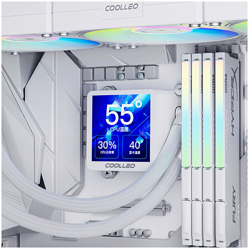 Система водяного охлаждения Coolleo ICE GOD LCD WH 360 ARGB White (ICE-GOD-LCD-WH) S115x/1200/1700/1851, AM4/AM5