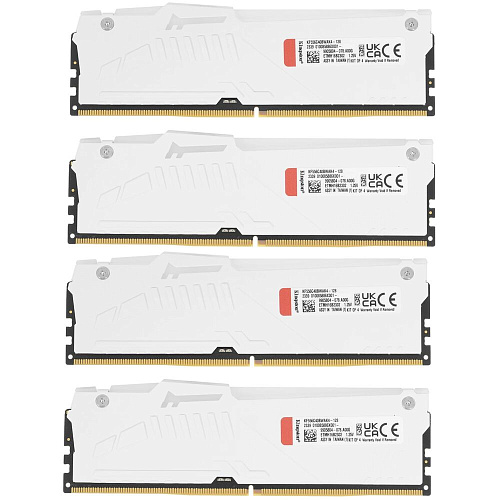 Модуль памяти DIMM 128Gb 4х32Gb DDR5 PC41600 5200MHz Kingston Fury Beast RGB White (KF552C40BWAK4-128)