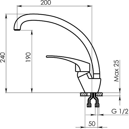 Смеситель для кухни Granula Standart ST-03 бежевый