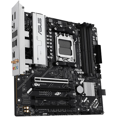Материнская плата ASUS B850M Max Gaming WiFi B850 Socket AM5 4xDDR5, 4xSATA3, RAID, 3xM.2, 4xPCI-E16x, 3xUSB3.2, 1xUSB3.2 Type C, DP, HDMI, WiFi, 2.5Glan, mATX