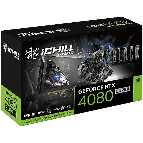 Видеокарта Inno3D GeForce RTX 4080 Super 16384Mb, IChill Black 16 Gb (C408SB-166XX-18700006) 1xHDMI, 3xDP, Ret