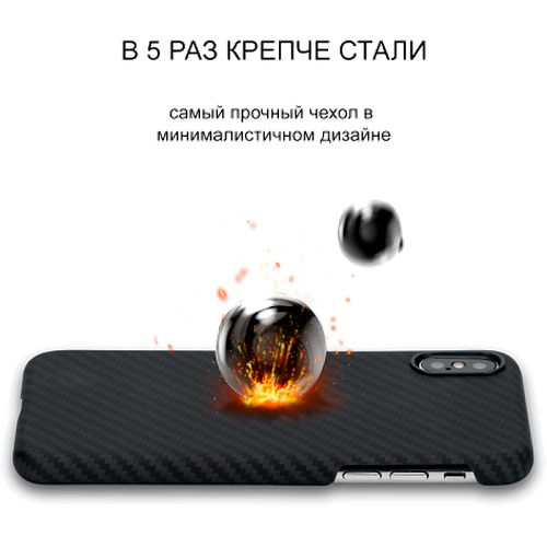 Чехол для Apple iPhone Xs Pitaka MagCase, черный\серый