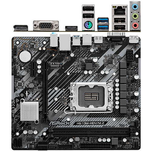 Материнская плата ASRock H610M-HDV/M.2 R2.0 H610 Socket-1700 2xDDR4, 4xSATA3, 1xPCI-E16x, 2xUSB3.2, D-Sub, DP, HDMI, Glan, mATX