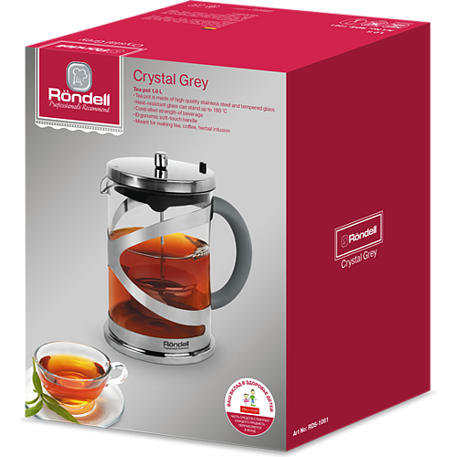 Чайник Rondell Crystal Grey RDS-1061, 1 л.