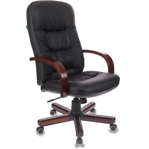 Кресло руководителя Бюрократ T-9908/WALNUT черный кожа крестовина металл