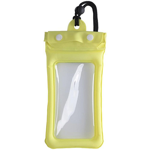 Чехол водонепроницаемый со шнурком, Zip Lock+кнопка Zibelino ZUP-AQ-8 (20*11 см) желтый