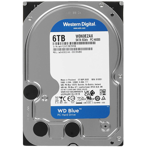 Внутренний жесткий диск 3,5" 6Tb Western Digital (WD60EZAX) 256Mb 5400rpm SATA3 Blue Desktop