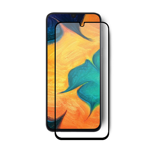 Защитное стекло для Samsung Galaxy A50 (2019) SM-A505 Brosco 3D, с черной рамкой
