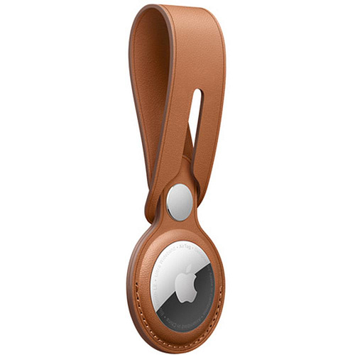 Кожанный брелок-подвеска для AirTag Leather Loop Saddle Brown
