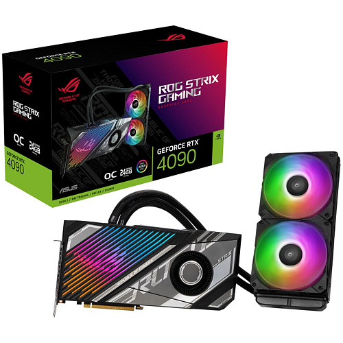 Видеокарта ASUS GeForce RTX 4090 24576Mb, Strix LC Gaming OC 24G (ROG-Strix-LC-RTX4090-O24G-Gaming) 2xHDMI, 3xDP, Ret