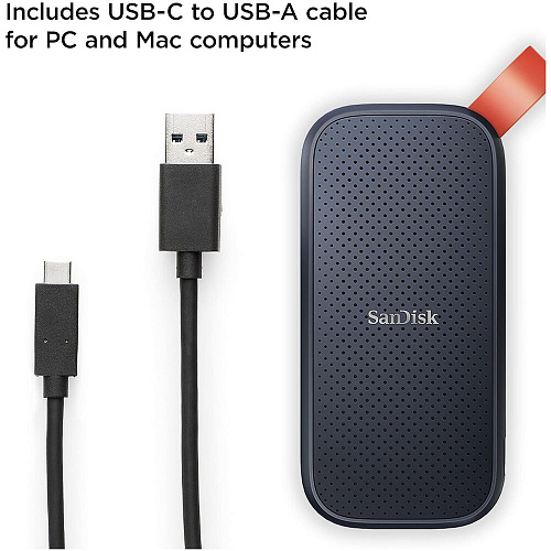 Внешний SSD-накопитель 2Tb Sandisk Portable SDSSDE30-2T00-G26 (SSD) USB 3.1 черный