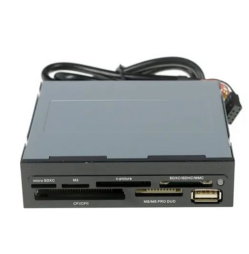 Card Reader GiNZZU GR-136UB 3.5" Card Reader All in 1, 1xUSB 2.0, SDXC, Черный