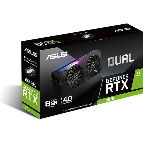 Видеокарта ASUS GeForce RTX 3070 8192Mb, Dual 8G-V2 LHR (Dual-RTX3070-8G-V2) 2xHDMI, 3xDP, Ret