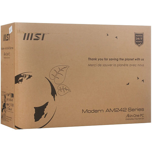Моноблок MSI Modern AM242P 1M-1663XRU 23.8" FullHD Core 5 120U/16Gb/256Gb SSD/Wireless Kb+m/DOS Black