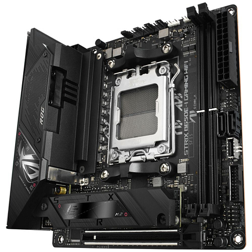 Материнская плата ASUS ROG Strix B650E-I Gaming WiFi B650 Socket AM5 2xDDR5, 2xSATA3, RAID, 2xM.2, 1xPCI-E16x, 4xUSB3.2, 2xUSB3.2 Type C, HDMI, Wi-Fi, 2.5Glan, mini-ITX